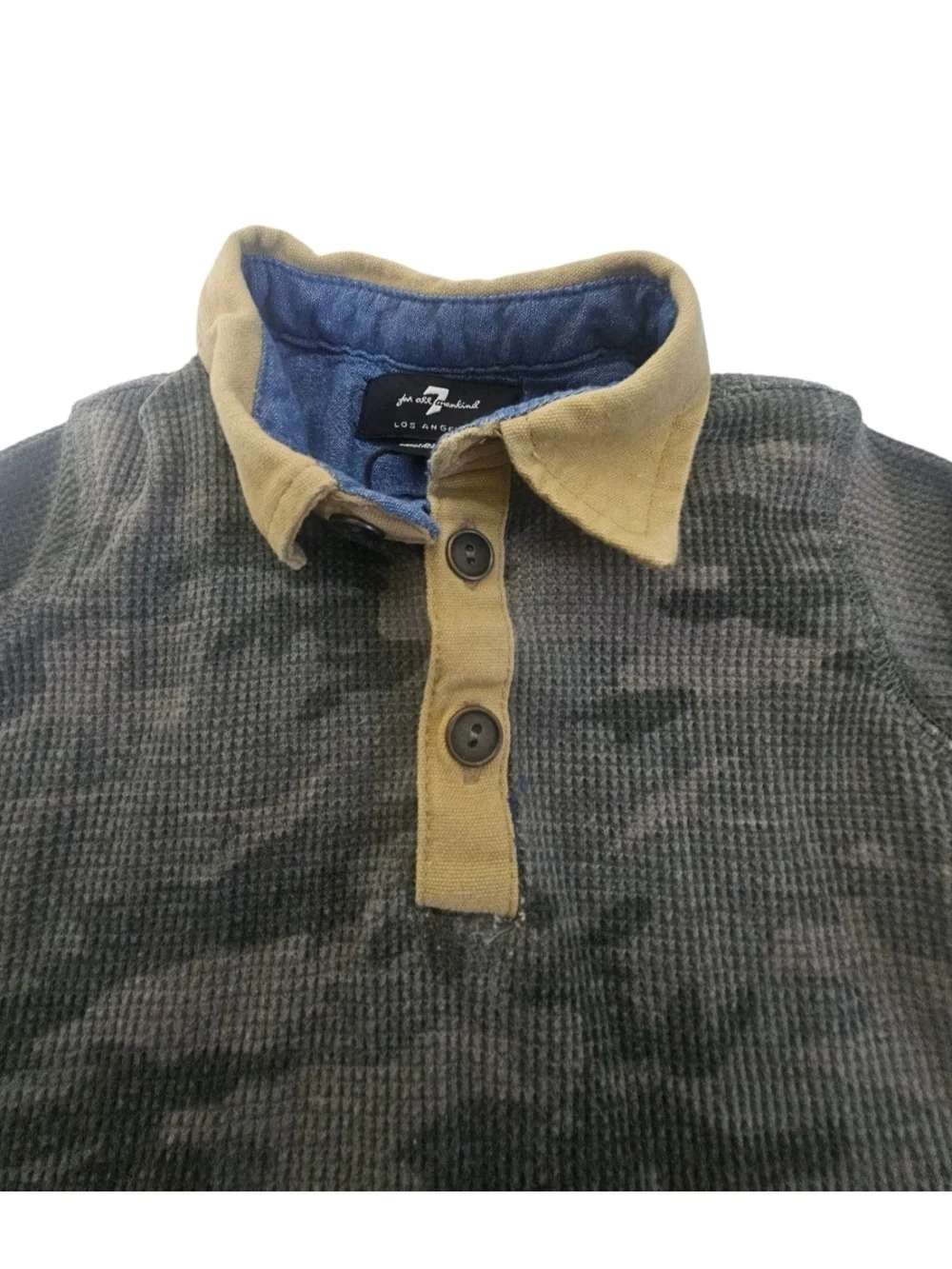 Seven For All Mankind Baby Boy Camo Henley Shirt Denim Blue Jeans Set 12 Months